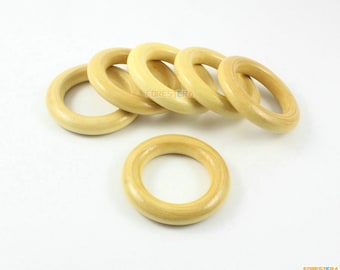 10Pcs Polished Wood Rings Natural Wooden Rings Wood Beads 55mm (MQ10)