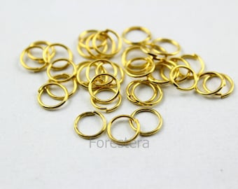 100Pcs 7mm  Gold Open Jump Ring Gold Plated O Rings (PND145)