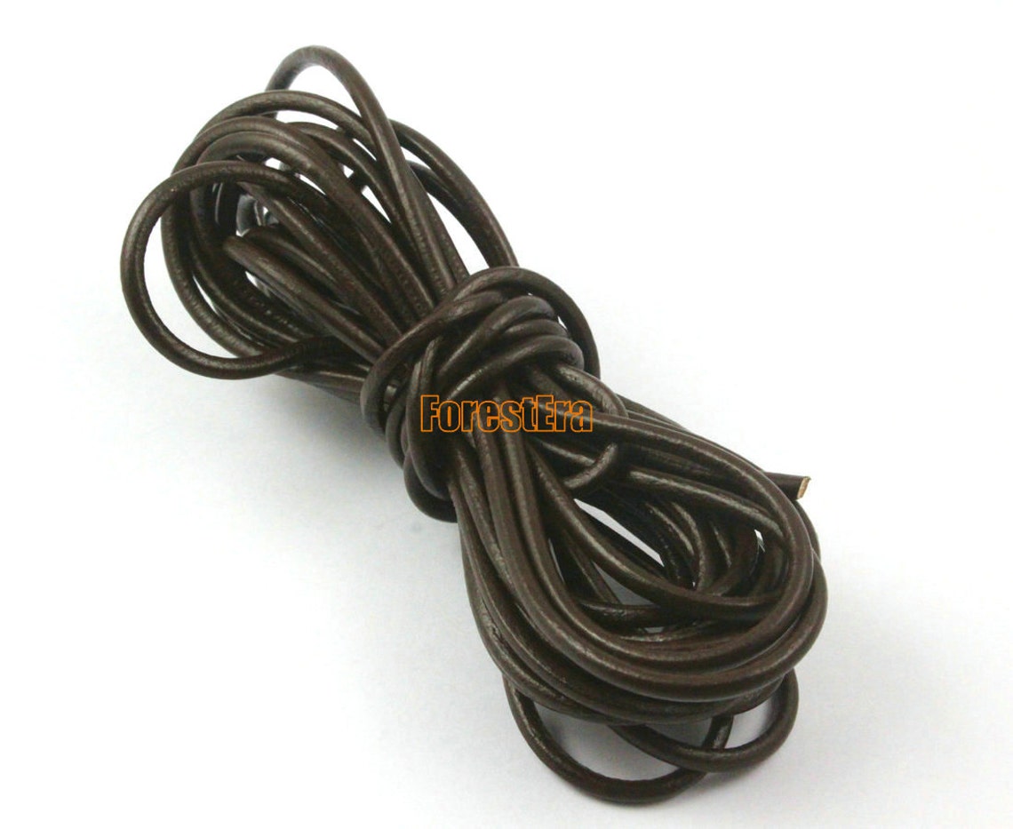 5 Yards 3mm Leather Cord Dark Brown Leather Belt Round Leather - Etsy