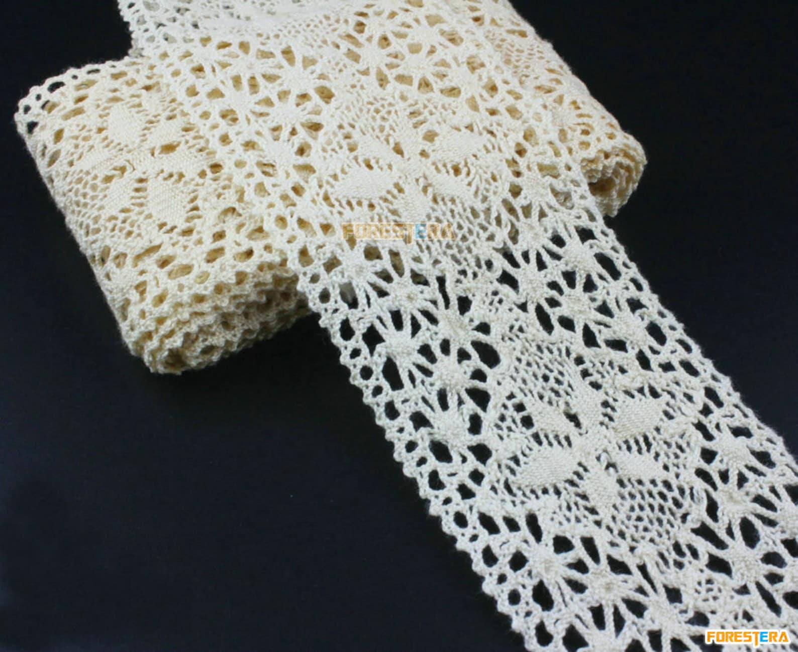 Nastro In Pizzo Elasticizzato Doppio Volant - Bianco, 28mm X 10 Metri Per Cucito E Decorazioni - Foto 2