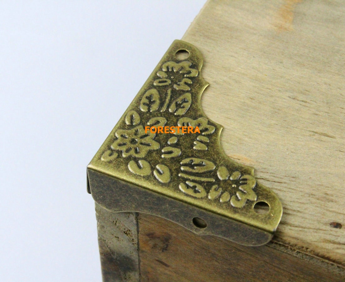4pcs Antique Brass Jewelry Box Corner Decoration Corner Etsy Australia