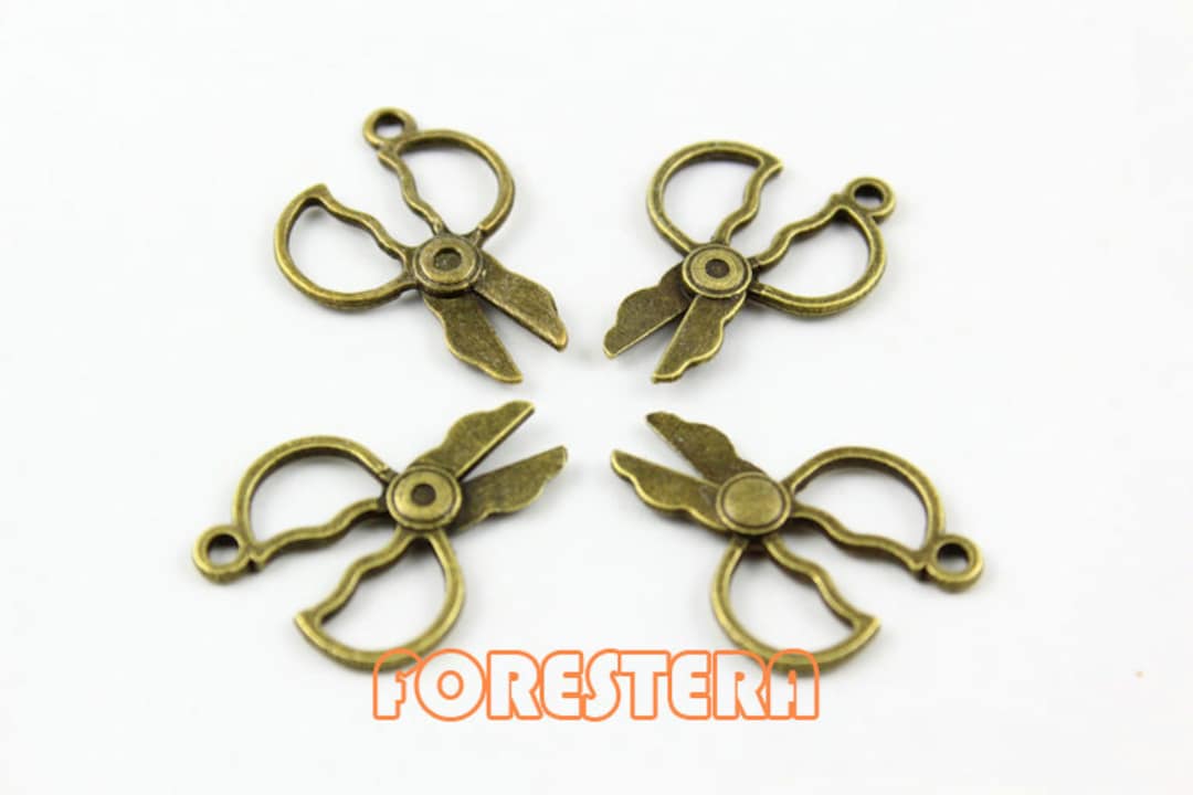 10pcs 23x19mm Antique Brass Scissors Charm Pendant PND029 Etsy UK