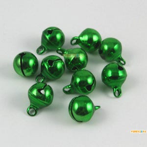 50Pcs 10mm Green Bells Jingle Bells Christmas Bells Pet Bells (Bell15)