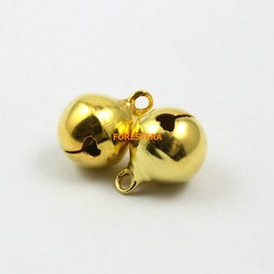 50Pcs 12mm Gold Bell Jingle Bell Charm Bead (JSLD12)