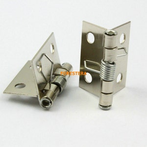20Pcs Silver Automatic Closed Spring Hinge Small Box Hinge 24x16mm (JJHY16)
