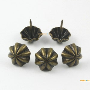 20Pcs Antique Brass Umbrella Shape Upholstery Tacks Nails 20x23mm (TN85)