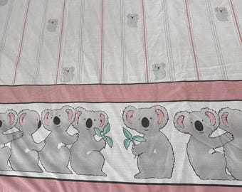 Juego de sábana plana y funda de almohada tamaño Queen con diseño de koalas Cannon "Sidney" (año 1987)