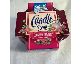 Glade Candle Scents Country Garden Potpourri New In Box 1996 4 Ounce Glass Jar