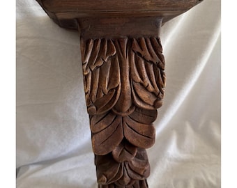 Antike Sammler Massivholz Hand geschnitzte Regal Halterung Wandleuchte & Halterung 14 "