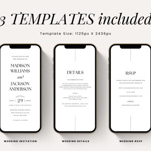 Electronic Digital Wedding Invitation Canva Template Package Shareable Mobile Text Instant Download Invite, RSVP and Details Card image 10