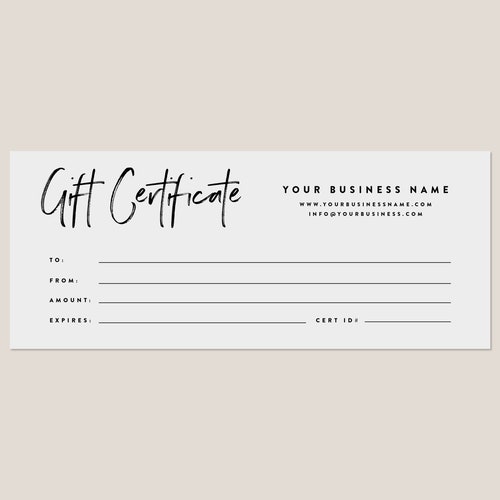 Printable Gift Certificate Modern Gift Certificate Template | Etsy