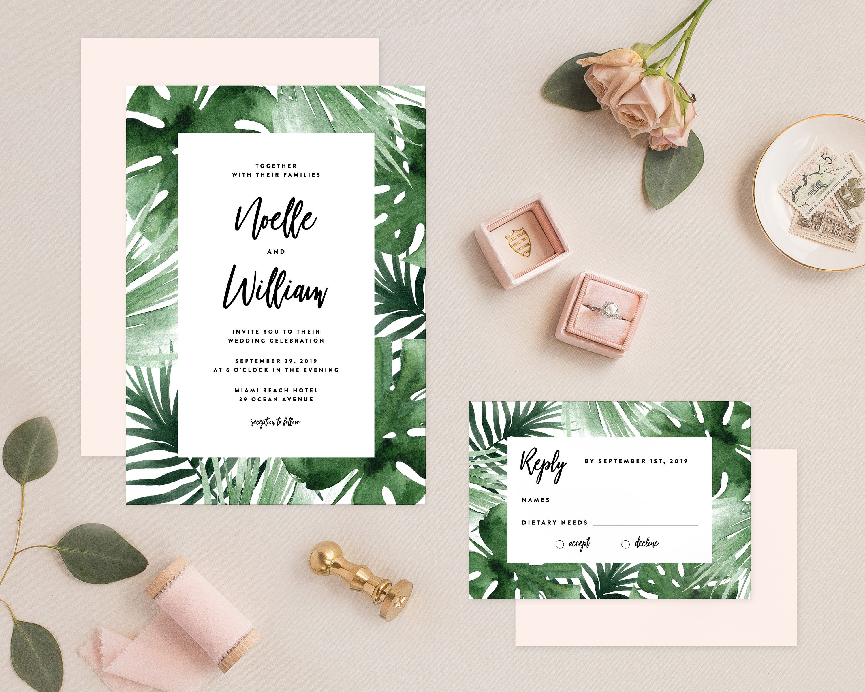 Editable Template Instant Download Tropics Wedding | Etsy