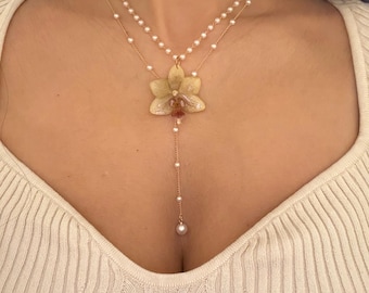 Real Handmade Orchid Necklace - Etsy