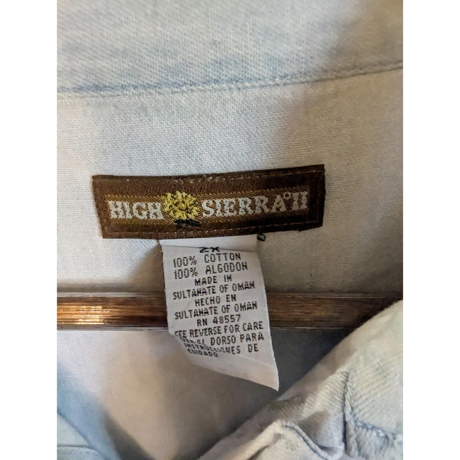 Vintage 90s High Sierra Denim Shirt Men's 2XL Pristine Loop Button