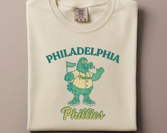 Koszulka Vintage Phillie Phanatic, komfortowa koszulka meczowa Phillies