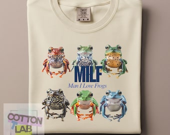 Man I Love Frogs Vintage T-Shirt | Funny Frog Meme Graphic Tee | Retro Amphibian Humor | 90s Y2K Gag Gift