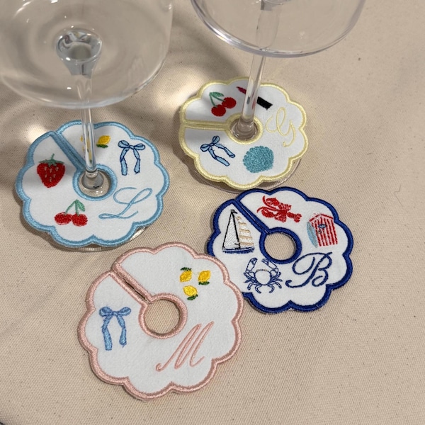 Personalized Wine Glass Tags | Reusable Drink Markers for Parties, Bachelorette
