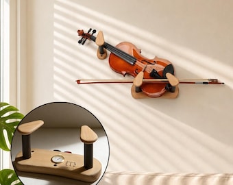 Personalisierte Geigenwandhalterung aus Buchenholz – Maßgefertigter, schräger Präsentationsständer für Geigen, eleganter Halter für Geigen, perfektes Geschenk für Musiker