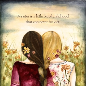 Gift for sister, Sister Art print, Sisters Custom Birthday gift , Birthday gift for sister,