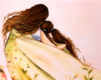 Gift for mother's day, mother daughter print, Claudia Tremblay