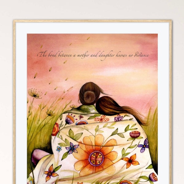for mother's day, mother daughter print, inspirational quote,