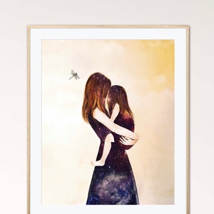 Gift for mother's day, mother daughter print, Claudia Tremblay