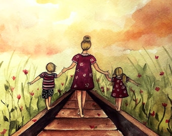 pour la fête des mères, impression mère fille,