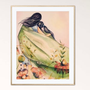 Regalo para el día de la madre, impresión de madre e hija.