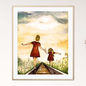 Gift for mother's day, mother daughter print, Claudia Tremblay