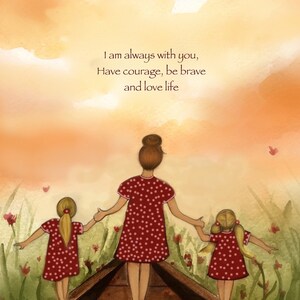 Gift for mother&#39;s day, mother daughter print,
