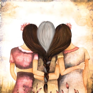 Personalized Sister Portrait, Custom Birthday Gift for Sister, Mother’s Day Gift, Sisters Print, Gift For Women, Custom Portrait, Faceless