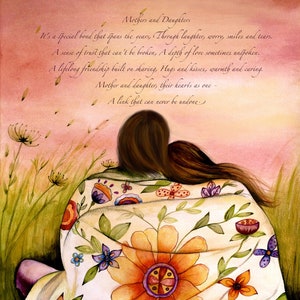 Gift for mother's day, mother daughter print, Claudia Tremblay