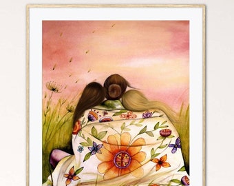 Gift for mother's day, mother daughter print, Claudia Tremblay