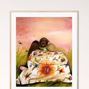 Gift for mother's day, mother daughter print, Claudia Tremblay