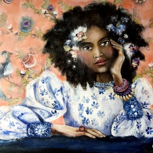 Black Woman Artwoman Art Print Whimsical Art Gift for Woman - Etsy