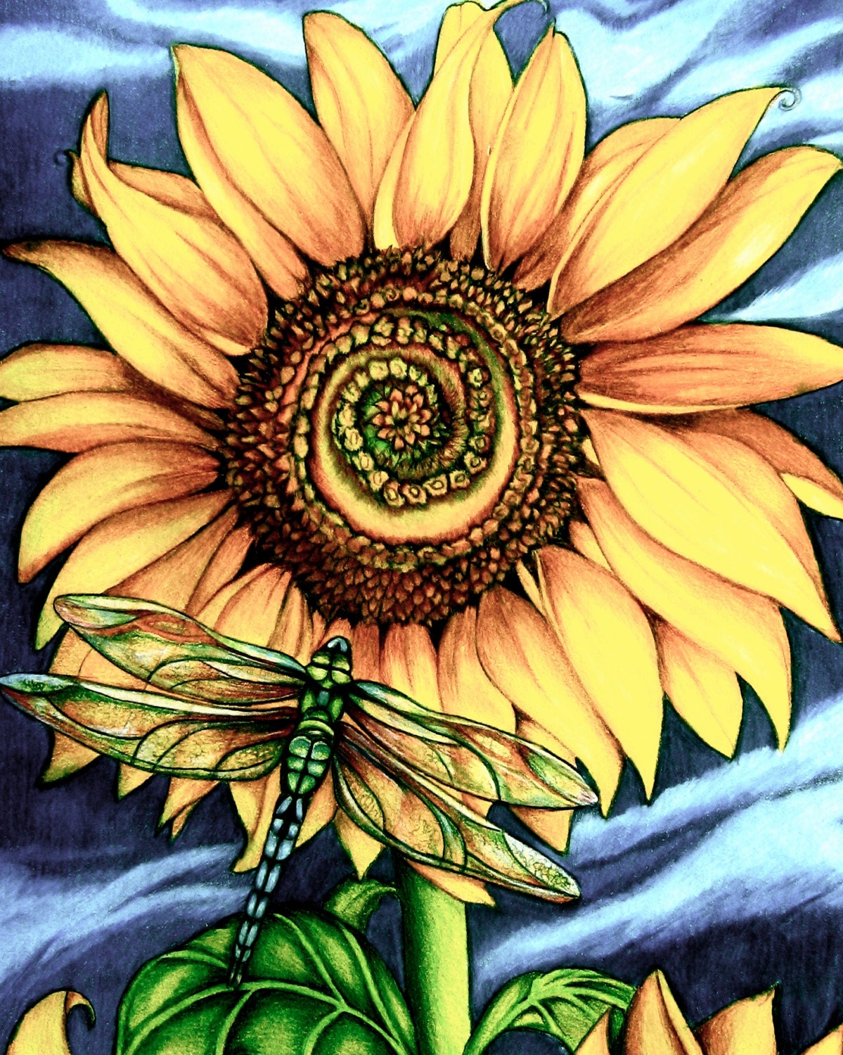 Sunflower art print by ClaudiaTremblay Etsy