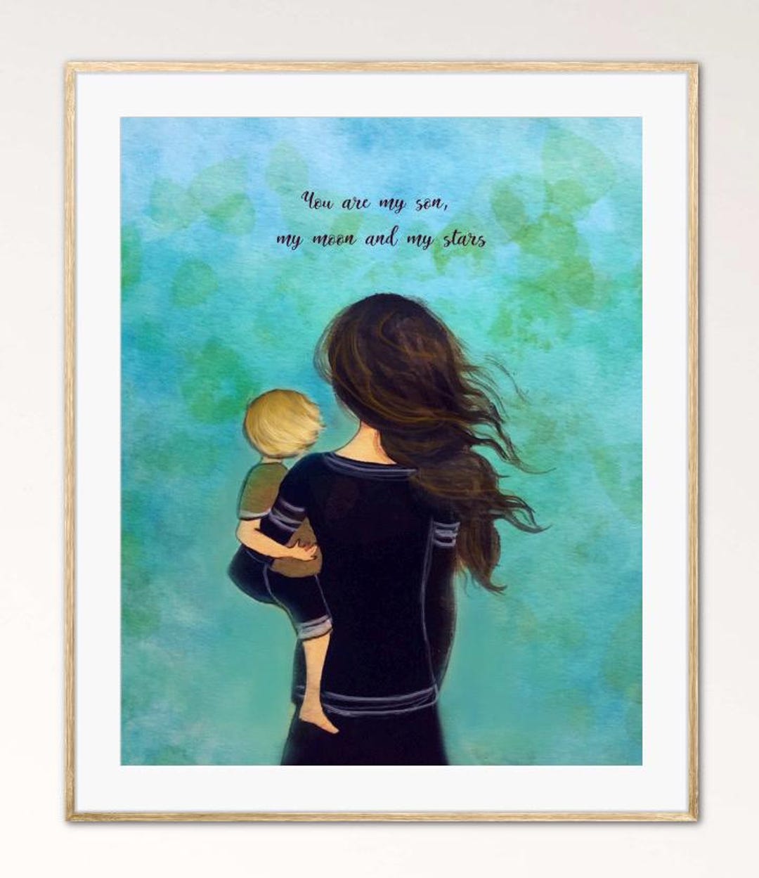 Mother and Son Art Print, Nursery Wall Decor - Etsy