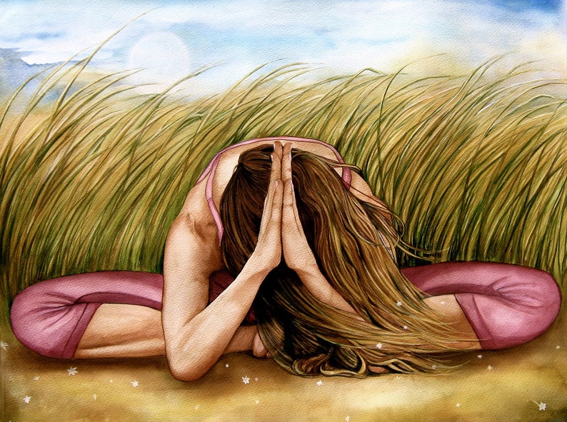 Yoga art print yoga wall decor yoga artwork yoga decor Etsy