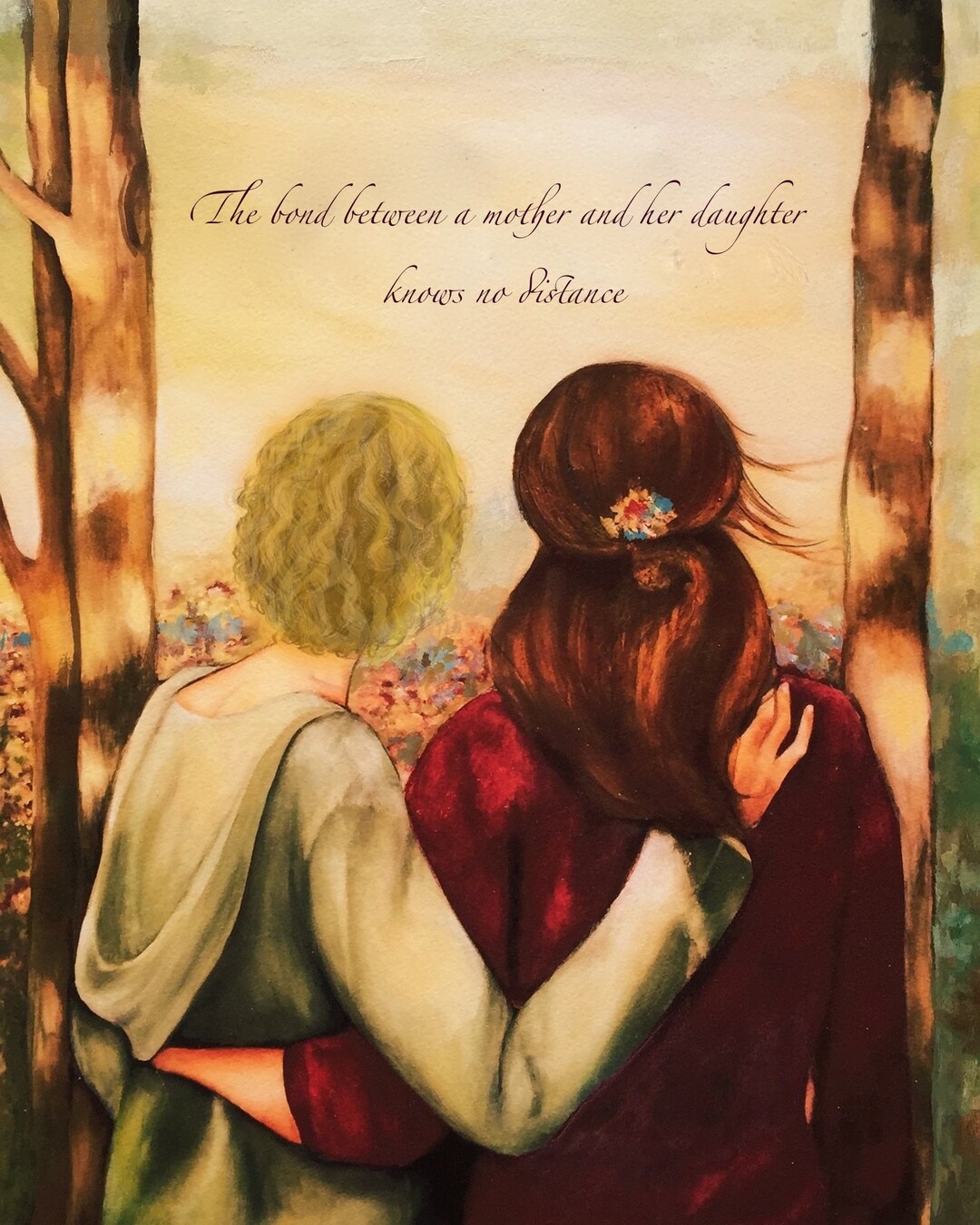 Mother Daughter Art Print, Sentimental Gift - Etsy