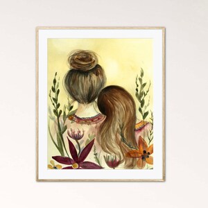 Gift for mother's day, mother daughter print, Claudia Tremblay