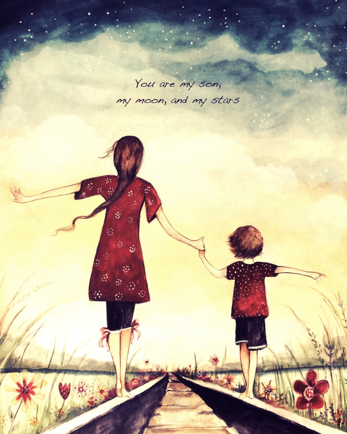 Gift For Mom Wall Art Decor Love Artwork Gift For Daughter Mother