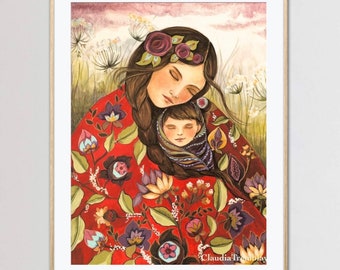 for mother's day, art print, mother son gift, wall art decor, sentimental gifts.