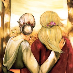 for mother's day, mother daughter print, image 1