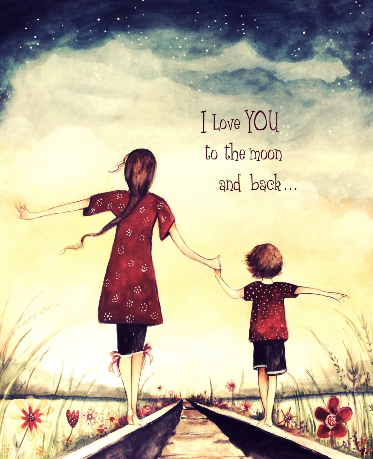 Gift For Mom Wall Art Decor Love Artwork Gift For Daughter I Love You To The Moon And Back Mother And Child Gift For Mom Wall Art Decor Love Artwork Gift For Daughter I Love You To The Moon And Back Mother And Child
