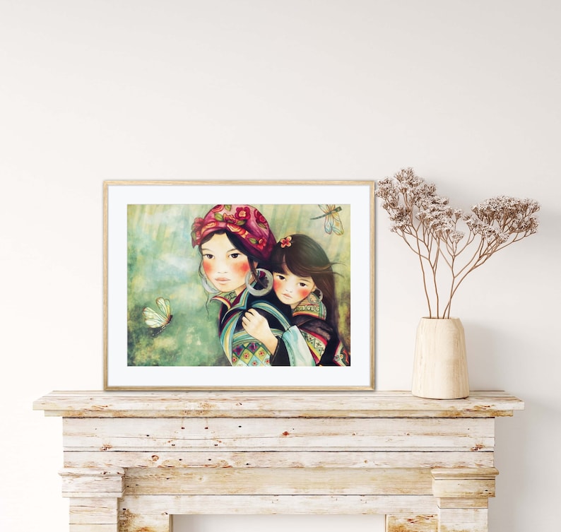 Gift for mother's day, mother daughter print, Claudia Tremblay image 3