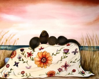 Gift for mother's day, mother daughter print, Claudia Tremblay