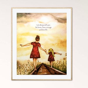 Gift for mother&#39;s day, mother daughter print,