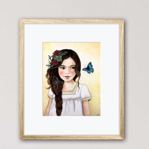 Gift for her, whimsical portraits,  art print.