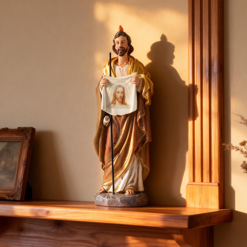 St. Jude Thaddeus Statue, Patron Saint of Hope, 8" Resin Altar Decor - Etsy