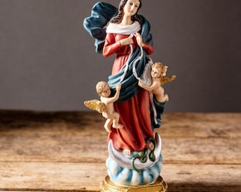Our Lady Untier of Knots Statue, Hand-Painted Virgin Mary Catholic Figurine